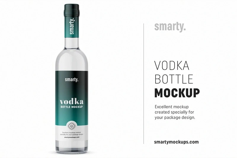 Vodka Glass Bottle Mockup