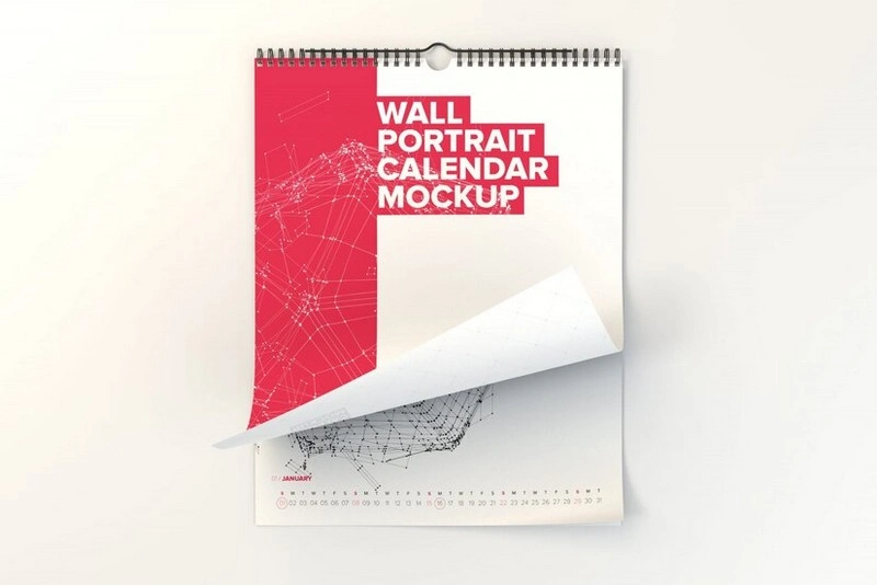 Wall Calendar Mock up Design