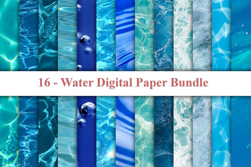Water Texture Digital Paper