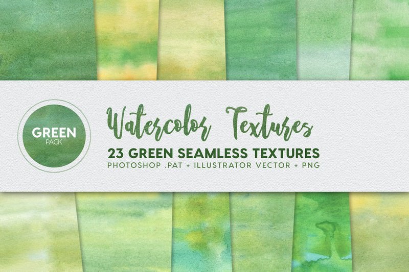 Example of Green Watercolor Seamless Textures