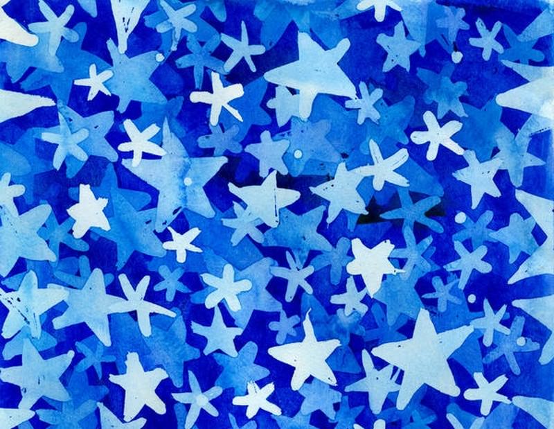 Watercolor Texture Stars