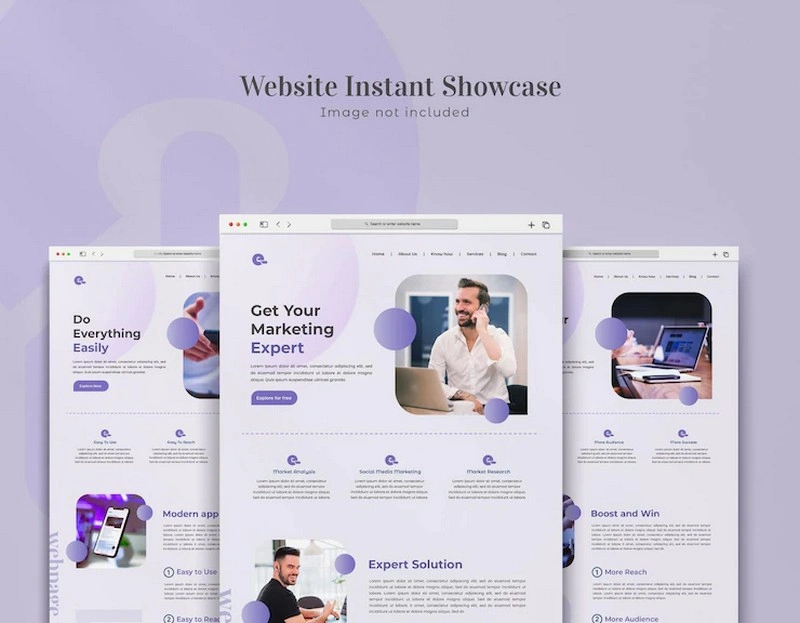 Website instant Showcase Mockup