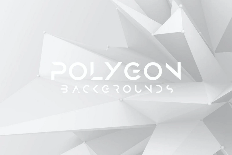 White Sharp Polygon Background Set