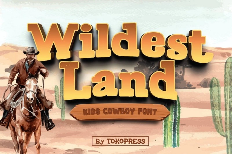 Wildest Land - Cowboy Kids Font