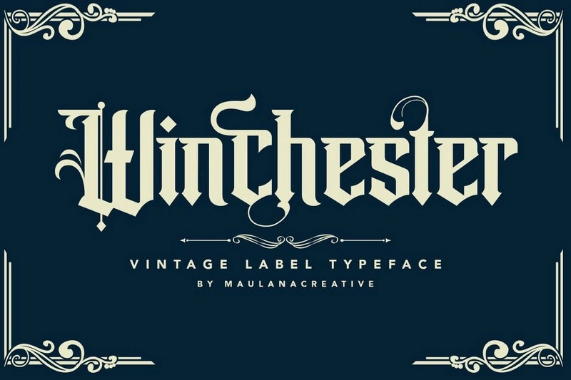 Winchester Blackletter Vintage Label Typeface Font