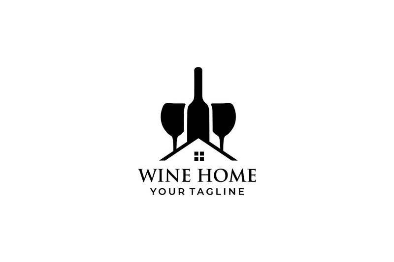Wine Home Bar Club Logo Template
