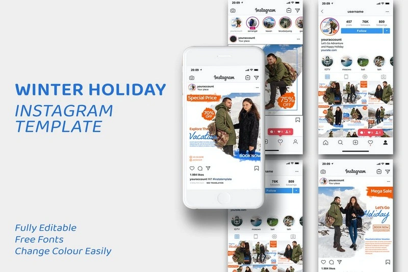Winter Holiday Instagram Template