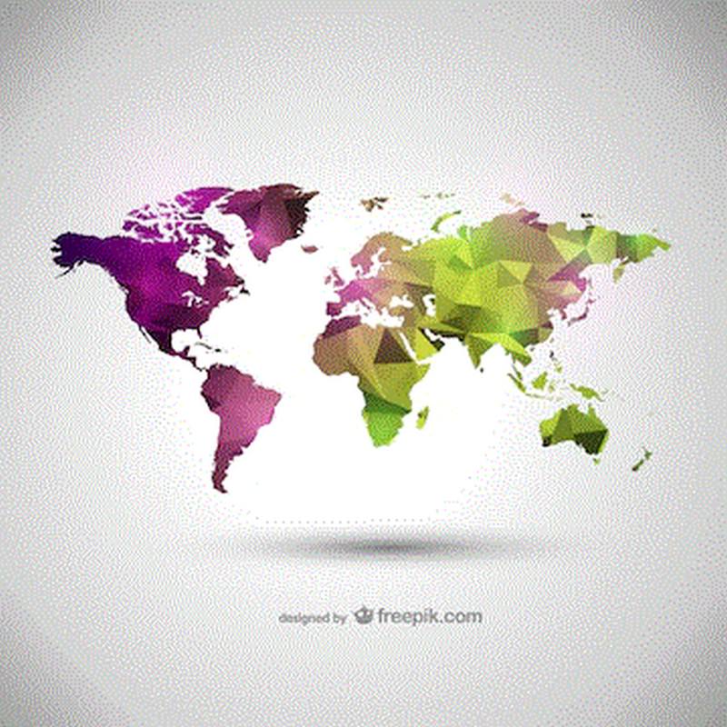 World map vector geometric illustration