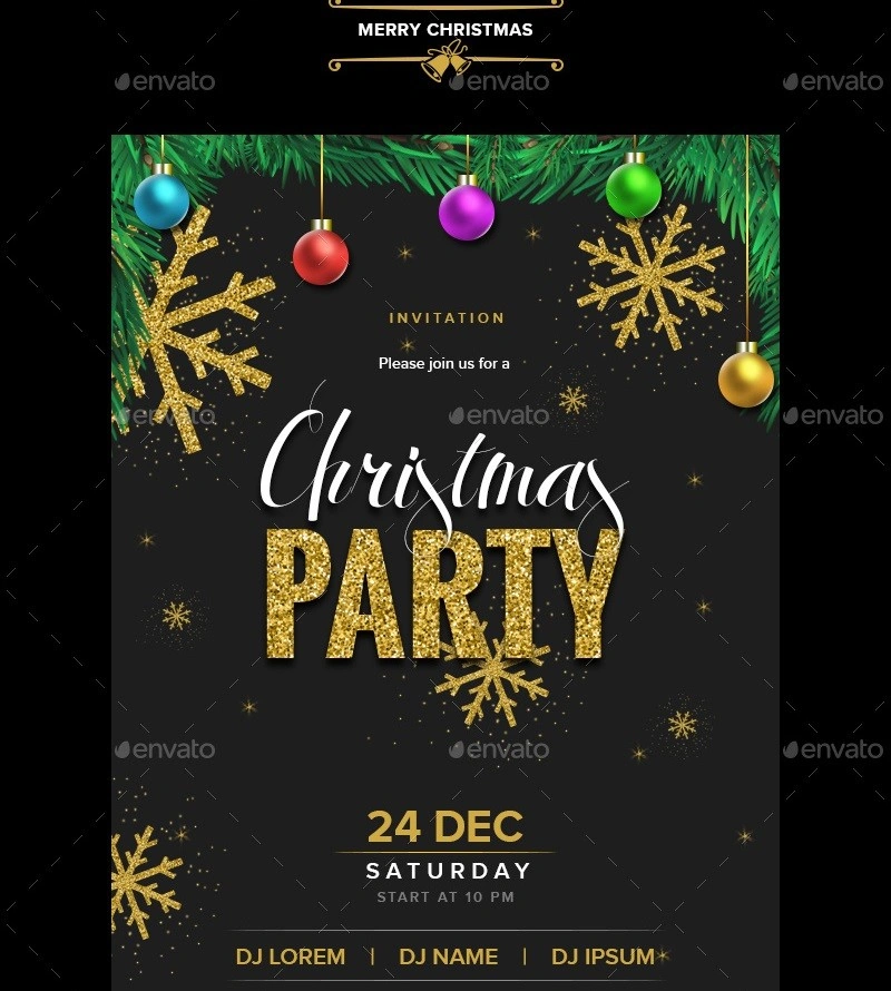 X-mas - Christmas Party Invitation Email Template PSD