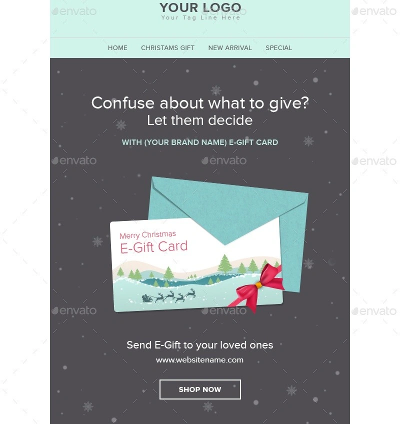 X-mas E-Gift - Christmas E-Gift card Email Template