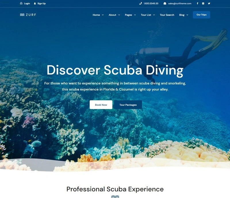 Zurf - Surfing and Diving WordPress