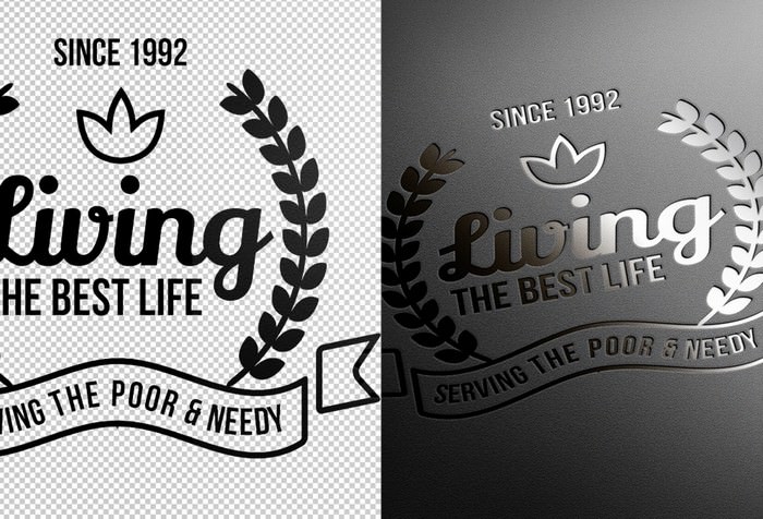 Download Golden Dark Letterpress Logo Mockup (PSD) - Templatefor