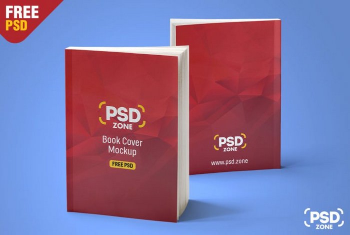 Free Standing Book Cover PSD Mockup