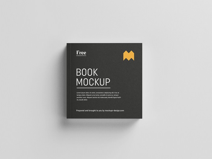Free Black Square PSD Book Mockup