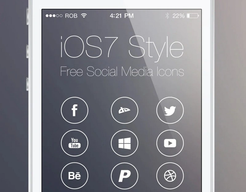iOS7 Style Social Media Icons Free