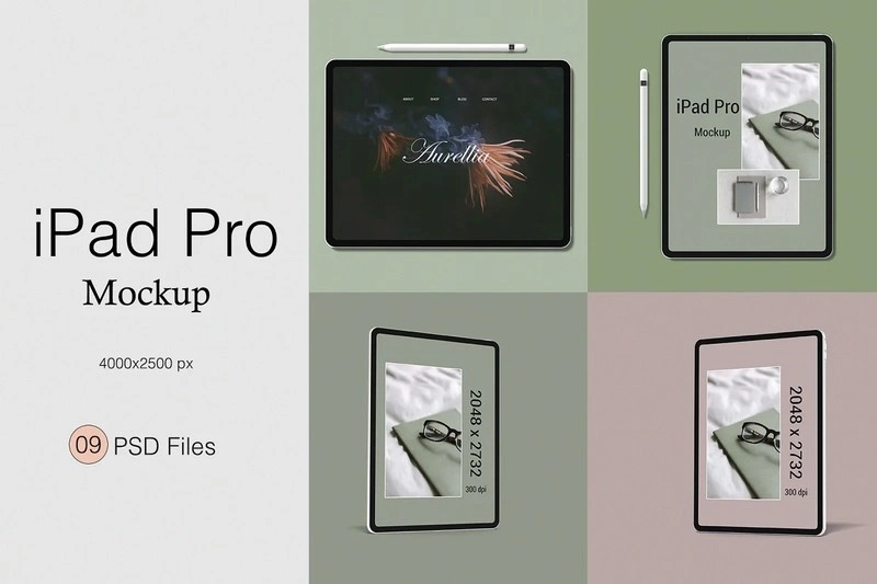 iPad Pro Mockup 9 Different Style